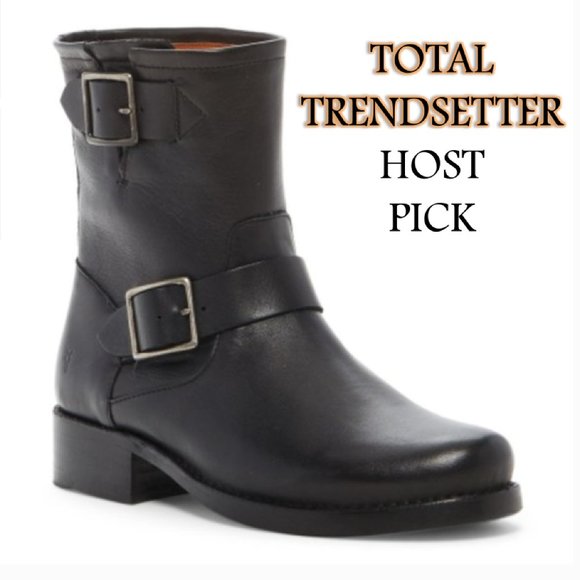 HP🎉 FRYE Vicky Engineer Boot 6.5 NEW in BOX Black - Picture 1 of 16